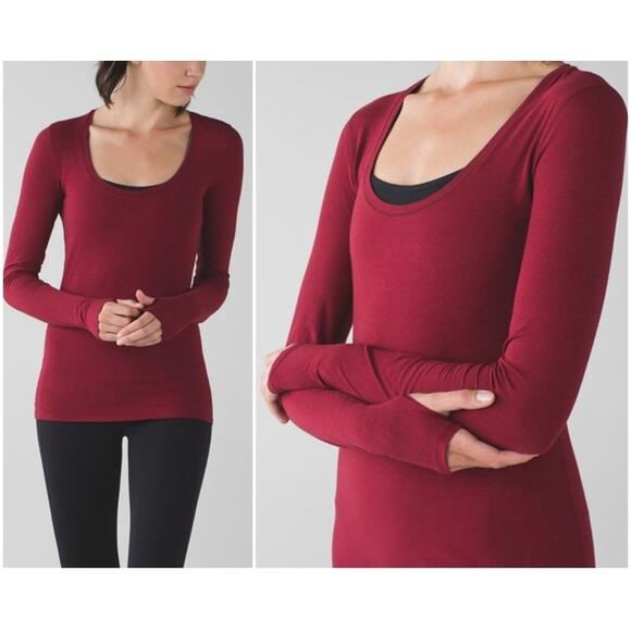 NEW Lululemon Anahatasana Long Sleeve Tee Size 12 Pima Slim Base Layer Thumbhole - Picture 1 of 6